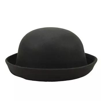 Универсальная круглая шляпа, имитация кашемира, шерстяная маленькая круглая шляпа, фланцевая шляпа для выступлений, мужская, женская и зимняя модная шляпа One Size чёрный