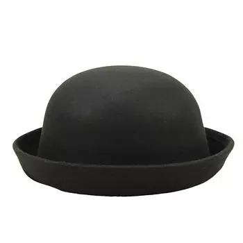 Универсальная круглая шляпа, имитация кашемира, шерстяная маленькая круглая шляпа, фланцевая шляпа для выступлений, мужская, женская и зимняя модная шляпа One Size чёрный