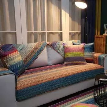 Универсальная круглый год, противоскользящая и простая современная подушка для сиденья из чистого хлопка, чехол для дивана, чехол для полотенца для дивана, полное покрытие 70*70