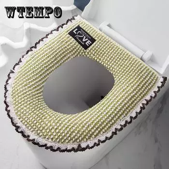 Универсальная крышка сиденья унитаза Круглая подушка сиденья для унитаза Зимнее утолщение Теплая моющаяся молния Крышка сиденья унитаза