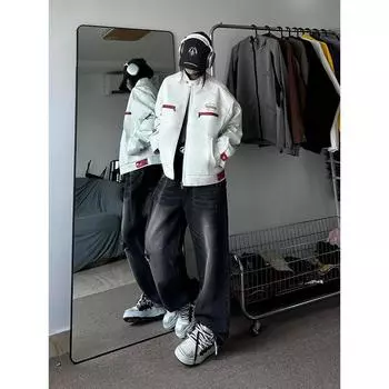 Универсальная куртка на молнии для весны и осени M белый