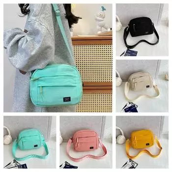 Универсальная квадратная сумка для телефона в корейском стиле из холста, спортивная сумка через плечо для мальчиков белый