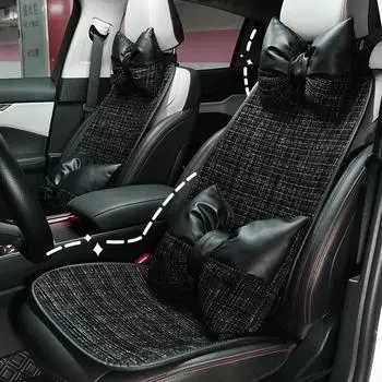 Универсальная льняная подушка для сиденья автомобиля, автомобильные аксессуары, автостайлинг, подголовник для автомобиля, поясничная поддержка, подходит для 99% автомобилей