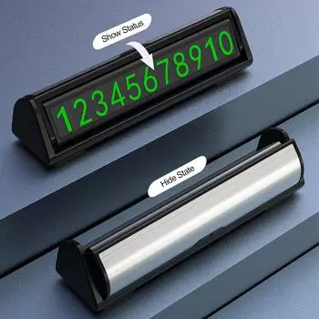 Универсальная литая карточка с номером телефона автомобиля, светящаяся карточка с указанием временной остановки, парковочная карточка, двухсторонние наклейки, аксессуары чёрный