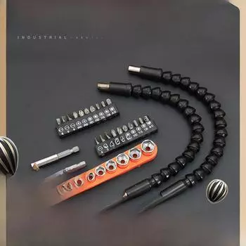 Универсальная магнитная двухголовая электрическая дрель-шуруповерт с мягким соединением вала Add a magnet