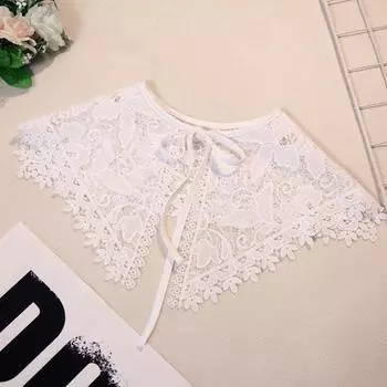 Универсальная маленькая шаль, женский искусственный воротник, весеннее и летнее платье, декоративный воротник, водорастворимый большой кукольный воротник, искусственный воротник белый