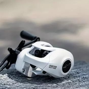 Универсальная микро-спиннинговая катушка серии AW 200 6.3:1 Передаточное отношение 18 фунтов Максимальная тормозная сила Легкая леска Чашечная приманка рыболовная катушка для пресной и соленой воды Left Hand белый
