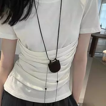 Универсальная мини-сумка-полумесяц, регулируемое ожерелье для женщин и девочек, персонализированная маленькая сумка, кулон, цепочка для свитера, подарки