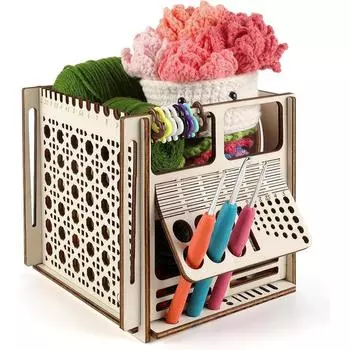 Универсальная миска для вязания крючком, деревянная миска для пряжи, держатель для вязания крючком, органайзер для подарков