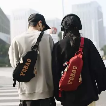 Универсальная модная нагрудная сумка для мужчин и женщин 2024 года, новая спортивная трендовая сумка через плечо для активного отдыха и верховой езды, легкая сумка-мессенджер чёрный