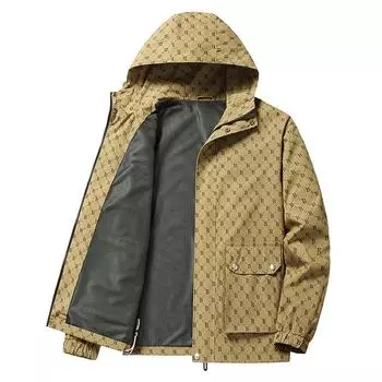 Универсальная модная повседневная куртка мужская весна и осень свободная мужская куртка с капюшоном в гонконгском стиле M чёрный