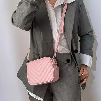 Универсальная модная женская маленькая сумка, портативная сумка через плечо для поездок на работу, сумка через плечо с ромбовидной сеткой one size красный