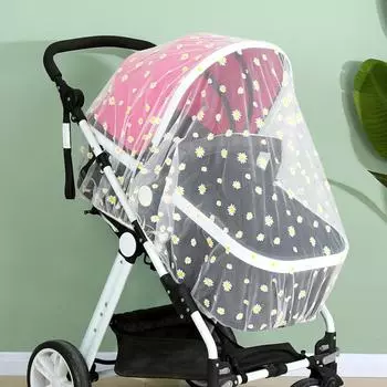 Универсальная москитная сетка, сетка от мух, сетка от коляски с цветочным принтом, защитный чехол от насекомых для детской коляски, дышащий козырек для детской коляски, аксессуары для солнцезащитного козырька
