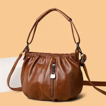 Универсальная мягкая кожаная женская сумка, модная сумка для мамы среднего возраста, переносная сумка-мессенджер, повседневная, для зимы, новая