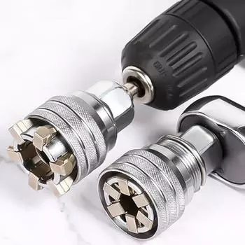 Универсальная муфта 3/8 дюйма 10-19 мм регулируемая шестигранная универсальная головка динамометрический ключ с храповым механизмом головка гаечного ключа муфта инструменты для механика