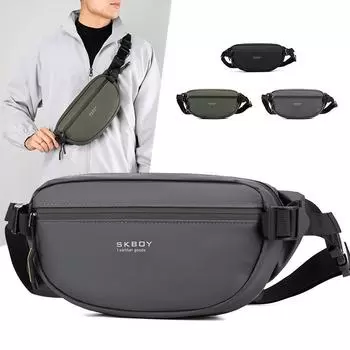 Универсальная мужская сумка через плечо 2024 года — стильная, вместительная, повседневная сумка-мессенджер на пояс и плечо One Size серый