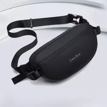 Универсальная мужская сумка на грудь, модная сумка, элегантная сумка через плечо, модная сумка на одно плечо, поясная сумка, портативная и модная 28X5X17CM чёрный