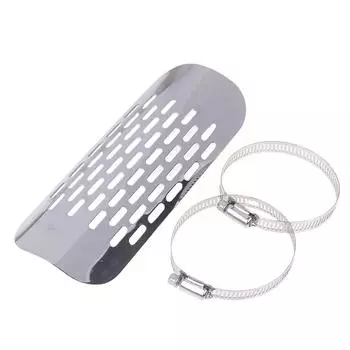 Универсальная накладка-защита на выхлопную трубу мотоцикла, защита глушителя, мотоаксессуары, подходит для мотоцикла серебряный