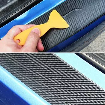 Универсальная наклейка на задний бампер багажника автомобиля из углеродного волокна, автомобильные защитные полосы от царапин и столкновений, автомобильные аксессуары 104 см 3D104CM