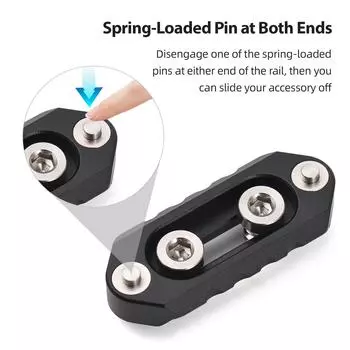 Универсальная направляющая НАТО, мини-рейка безопасности 4,9 см/1,9 дюйма, быстросъемная, противоскользящая, из алюминиевого сплава с 1/4 чёрный