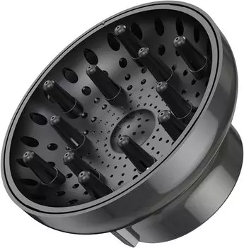 Универсальная насадка-диффузор для фена, регулируемая насадка для фена, подходит для большинства типов насадок для фена, от диффузора для волос, 1,7 -2,6 чёрный