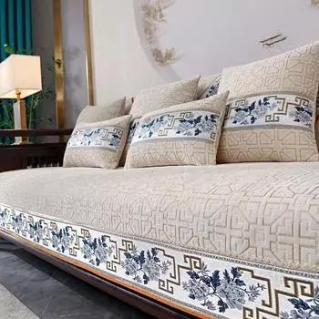 Универсальная новая китайская синельная жаккардовая подушка для дивана Four Seasons, современная простая нескользящая диванная подушка, чехол для полотенец 70*70cm