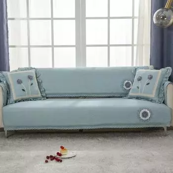 Универсальная новая стеганая хлопковая подушка для дивана с цветочным узором Four Seasons, корейская идиллическая противоскользящая подушка для дивана, полотенце 70*70