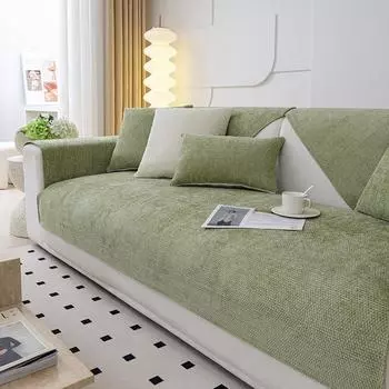 Универсальная однотонная диванная подушка из синели на четыре сезона, подушка с зернистым узором, диванная подушка, современный минималистичный нескользящий чехол 70*70 темно серый