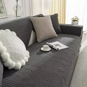 Универсальная однотонная хлопковая стеганая моющаяся диванная подушка на четыре сезона, Нескользящая диванная подушка с простой вышивкой, полотенце 30*50 зелёный