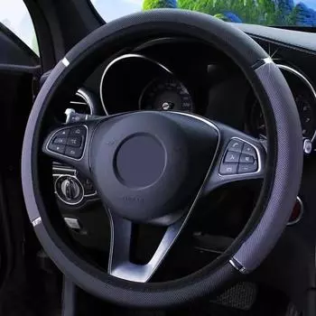 Универсальная оплетка рулевого колеса автомобиля из высококачественной кожи, противоскользящая, 8 цветов, чехол для рулевого колеса автомобиля, автомобильные аксессуары для стайлинга автомобилей красный