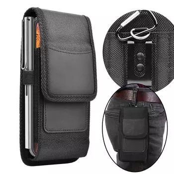 Универсальная оксфордская нейлоновая сумка для телефона с зажимом для ремня, поясная сумка для iPhone7/8/X/12, черный 3,5-6,3 дюйма M чёрный