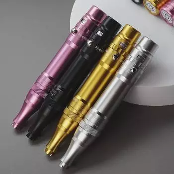 Универсальная перезаряжаемая тату-машинка для бровей, губ и подводки глаз с аккумулятором и полировкой чёрный