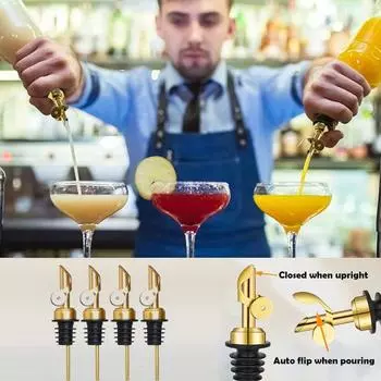 Универсальная пищевая гладкая наливная легкая бутылка вина, дозатор ликера, насадка, кухонные инструменты, пробка для бутылки уксуса 2pcs серебряный