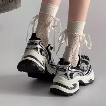 Универсальная платформа папы обувь для девочек весна и лето новая мода маленькие люди показывают маленькие ноги увеличивают рост спортивная повседневная обувь тренд 35 чёрный