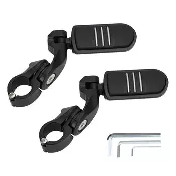 Универсальная подставка для ног мотоцикла, защита двигателя, подножки, крепление для Harley Honda Kawasaki Suzuki 1 1/4 дюйма, 32 мм, хром, черный чёрный