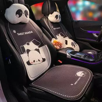Универсальная подушка для автомобильного сиденья для летней прохлады и дышащего комфорта - милый мультяшный дизайн ice silk seat cushion front row single piece