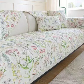 Универсальная подушка для дивана Four Seasons, хлопчатобумажные подушки для сидений из чистой хлопчатобумажной ткани, простые современные летние нескользящие чехлы для диванов, утолщенные чехлы 70*70cm