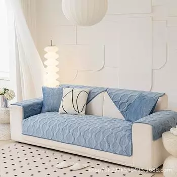 Универсальная подушка для дивана из Нидерландов на четыре сезона, стеганая тканевая подушка, простой современный нескользящий чехол для дивана из цельного дерева в скандинавском стиле 70*70cm синий