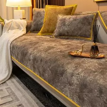 Универсальная подушка для дивана на четыре сезона, нескользящий кожаный чехол, полотенце на спинку, «все включено», зимняя подушка для сиденья в скандинавском стиле 70x70cm