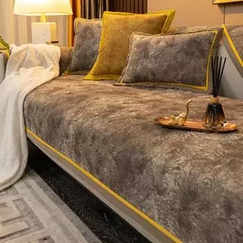 Универсальная подушка для дивана на четыре сезона, нескользящий кожаный чехол, полотенце на спинку, «все включено», зимняя подушка для сиденья в скандинавском стиле 70x70cm