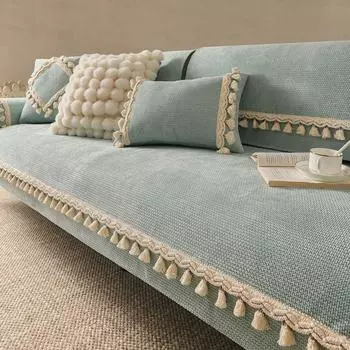 Универсальная подушка для дивана на весь год, льняная, из старой грубой ткани, с нескользящей тканью, современный минималистичный чехол, ткань для чехла спинки 2025 Shanghai Moon-Grass Wood Time 30*50cm pillow case