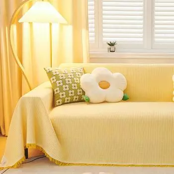 Универсальная подушка для дивана на все сезоны, нескользящее покрывало-полотенце, простое полотенце для всего дивана, чехол-покрывало с полной защитой, ткань-покрывало 90 * 90cm [can be used as knee blanket]