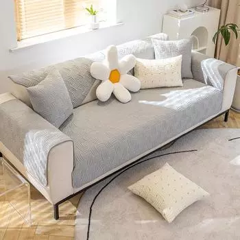 Универсальная подушка для дивана на все времена года, чехол из хлопчатобумажной ткани, ткань для покрытия, полотенце для дивана, спинка, подушка для дивана, утолщенная подушка для сиденья 70*70cm