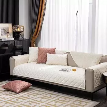 Универсальная подушка для дивана с вышивкой Four Seasons, чехол для дивана, ткань, плюшевая кожаная защита от царапин, защита диванной подушки 70*70cm