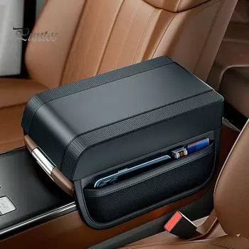 Универсальная подушка для подлокотника автомобиля, хлопковый коврик для подлокотника с эффектом памяти, водонепроницаемый чехол для центральной консоли автомобиля, подкладка для подлокотников, чехлы для комфортного вождения темно-коричневого