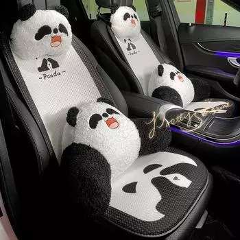 Универсальная подушка для сиденья автомобиля Panda, полный комплект, модная дышащая универсальная подушка для сиденья, противоскользящая подушка для интерьера Panda, аксессуары для интерьера