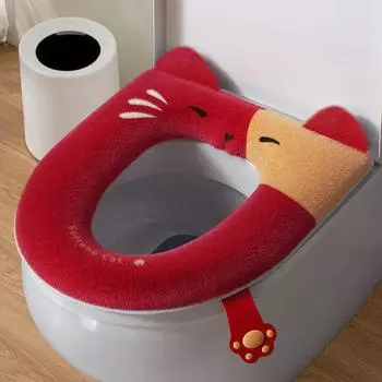 Универсальная подушка для сиденья унитаза «Четыре сезона» для дома, ванной комнаты, крышка для унитаза, милый кот, водонепроницаемая, утолщенная, чехол для сиденья унитаза AVE
