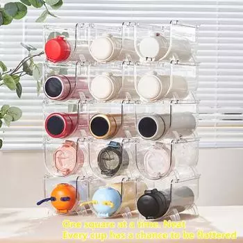 Универсальная полка для вина Yousheng, двухслойный компактный прозрачный бытовой термоорганайзер для чашек для кухни Dual Layer