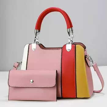 Универсальная полосатая женская сумка и кошельки с цветными блоками, осенняя новая женская сумка через плечо в корейском стиле, сумка через плечо