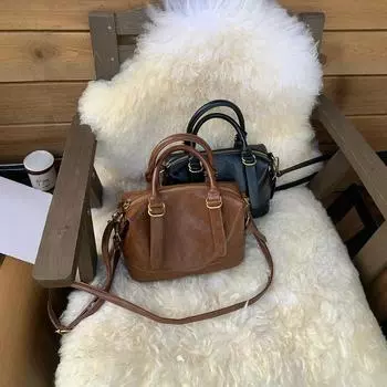 Универсальная портативная сумка для боулинга, женская сумка-подушка на осень/зиму, винтажная модная сумка-подушка для поездок на работу через плечо коричневый